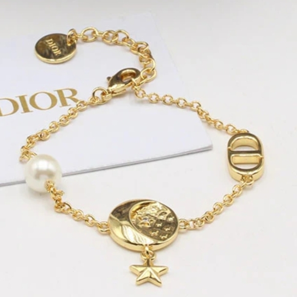 Dior Gold Tone  Charm Bracelet